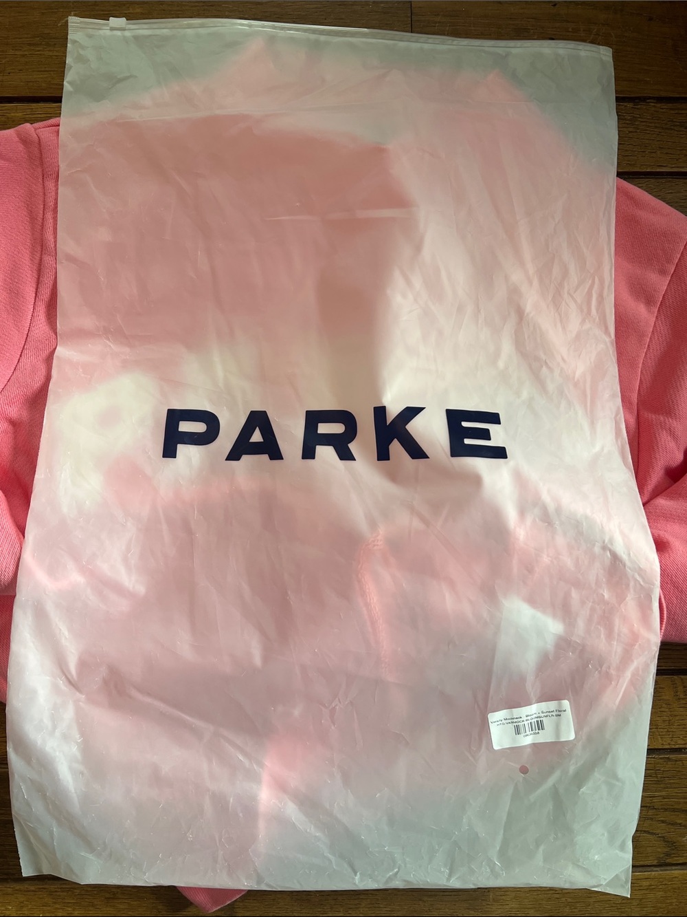PARKE Bloom Pink Varsity Heritage Mockneck Sweatshirt Size S/M New In Bag NWT - Picture 10 of 11